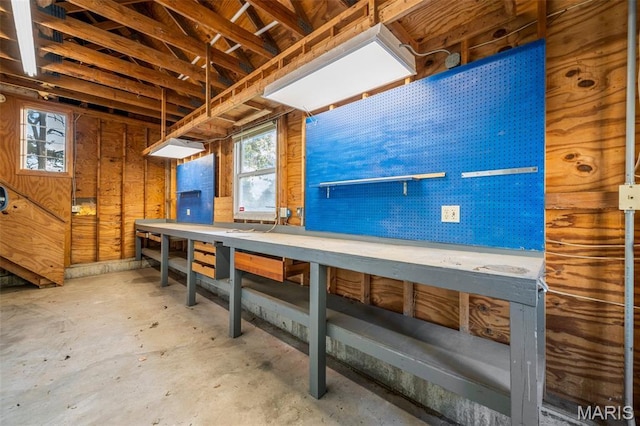 135 Oak Tree Dr, Webster Groves, MO 63119 - misc room with a workshop area and concrete floors