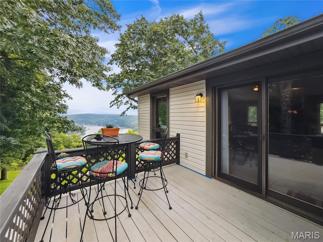 1171 Thunder Mountain Rd, Camdenton, MO 65020 - deck featuring a water view and outdoor dining space