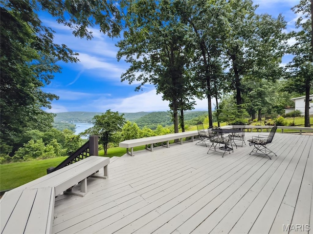 1171 Thunder Mountain Rd, Camdenton, MO 65020 - deck featuring outdoor dining space and a water view