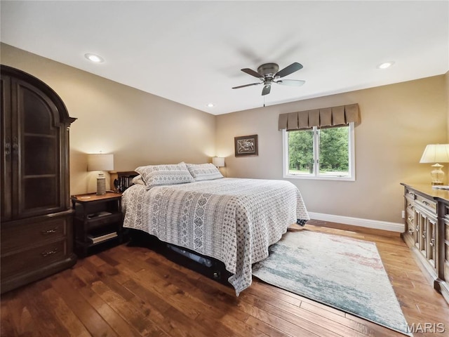 1171 Thunder Mountain Rd, Camdenton, MO 65020 - bedroom featuring wood finished floors, ceiling fan, and recessed lighting