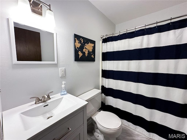 410 N Cleveland St, Fillmore, IL 62032 - bathroom featuring vanity and a shower with curtain