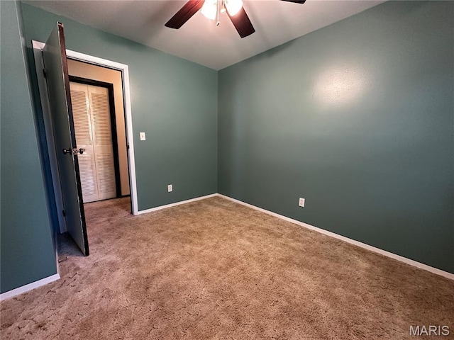 410 N Cleveland St, Fillmore, IL 62032 - unfurnished room with a ceiling fan and carpet flooring