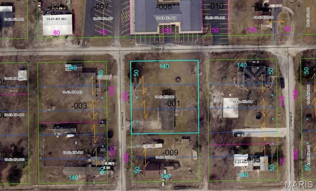 410 N Cleveland St, Fillmore, IL 62032 - aerial map of property and surrounding area