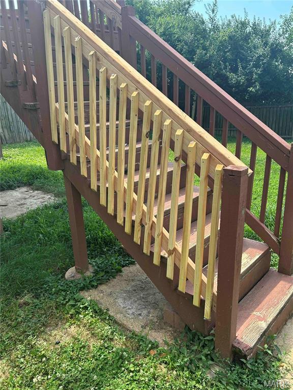 12922 High Crest St, Black Jack, MO 63033 - wooden terrace with stairs