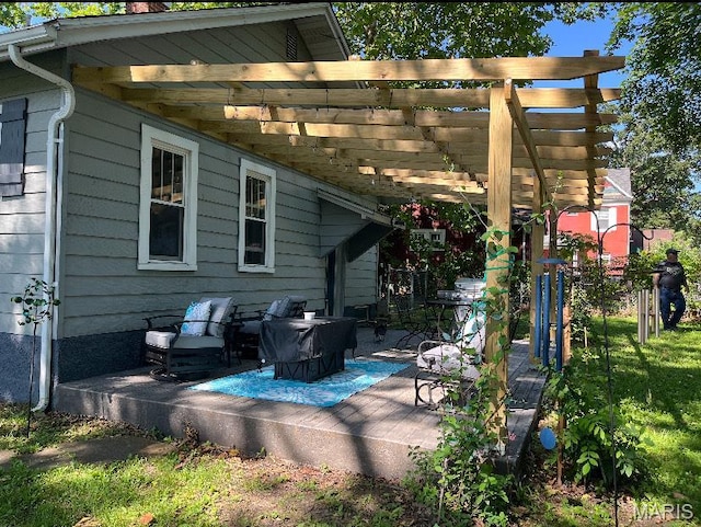 110 Brand Pl, Bonne Terre, MO 63628 - view of patio with a wooden deck and a pergola
