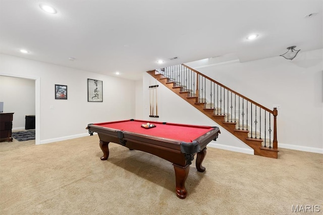 437 Marbleton Cir, Ofallon, IL 62269 - recreation room with carpet, recessed lighting, and billiards table