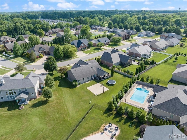 437 Marbleton Cir, Ofallon, IL 62269 - aerial perspective of suburban area with a pool area
