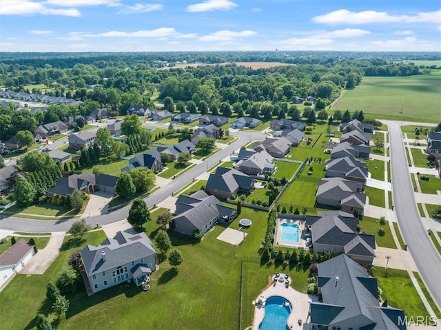 437 Marbleton Cir, Ofallon, IL 62269 - aerial perspective of suburban area with a pool area