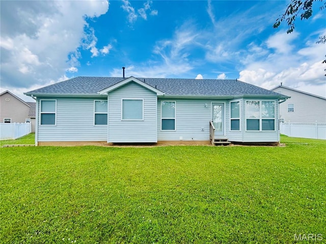 2401 Mountain Range Ct, Pacific, MO 63069 - back of property with entry steps and roof with shingles