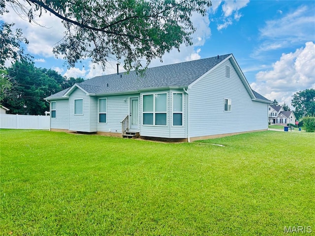 2401 Mountain Range Ct, Pacific, MO 63069 - back of property featuring entry steps and roof with shingles