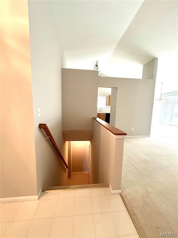 2401 Mountain Range Ct, Pacific, MO 63069 - stairway with baseboards and carpet flooring
