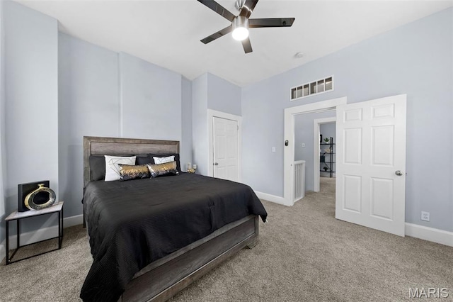3615 Nebraska Ave, Saint Louis, MO 63118 - bedroom with light colored carpet and a ceiling fan