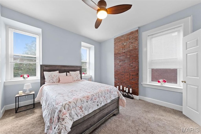 3615 Nebraska Ave, Saint Louis, MO 63118 - bedroom featuring carpet, multiple windows, and ceiling fan