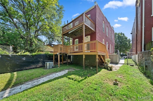3615 Nebraska Ave, Saint Louis, MO 63118 - back of house featuring a wooden deck and stairway