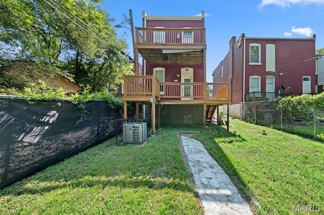 3615 Nebraska Ave, Saint Louis, MO 63118 - rear view of property featuring a deck and stairway