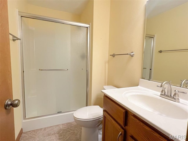 138 S 33rd St, Belleville, IL 62226 - bathroom with a stall shower, vanity, and tile patterned flooring