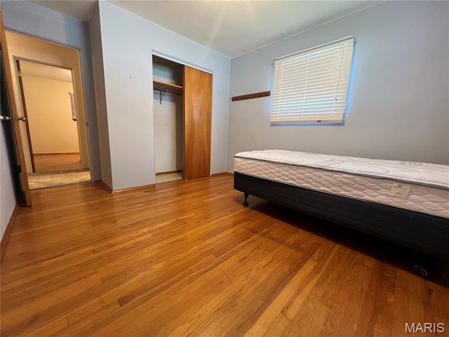 138 S 33rd St, Belleville, IL 62226 - bedroom with light wood-style floors and a closet