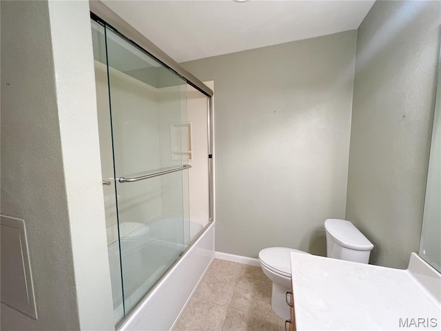 138 S 33rd St, Belleville, IL 62226 - bathroom with vanity, bath / shower combo with glass door, and tile patterned flooring