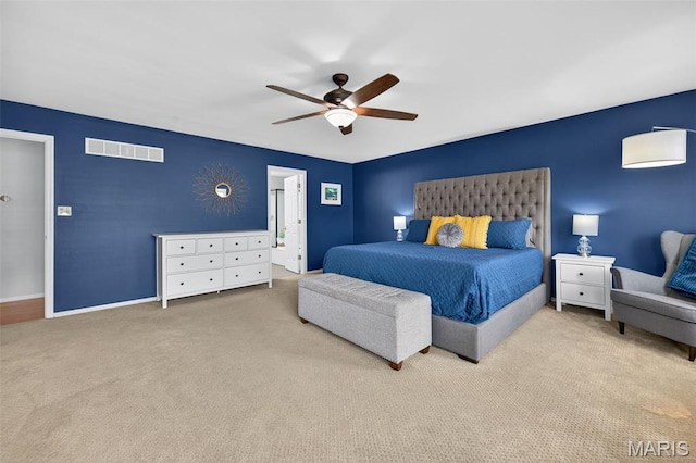 2426 Guardian Ct, Arnold, MO 63010 - bedroom with carpet, a ceiling fan, and connected bathroom
