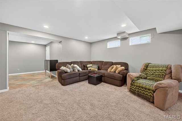 2426 Guardian Ct, Arnold, MO 63010 - carpeted living area featuring recessed lighting and baseboards