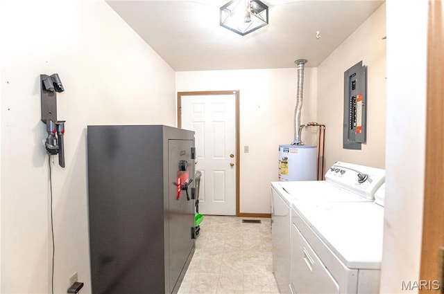 921 Mallard Sq, Rolla, MO 65401 - laundry area with electric panel, water heater, and independent washer and dryer