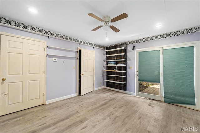 8114 Montclaire Ave, Brighton, IL 62012 - unfurnished bedroom with wood finished floors, recessed lighting, and ceiling fan