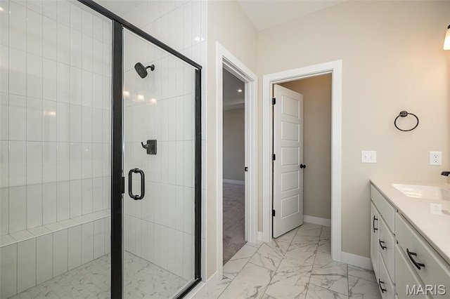 1347 W Gateway Hts W Unit 53-603, Richmond Heights, MO 63144 - full bath with marble finish floors, a shower stall, and vanity