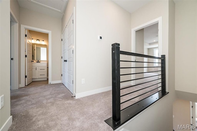 1347 W Gateway Hts W Unit 53-603, Richmond Heights, MO 63144 - stairway featuring carpet flooring and baseboards