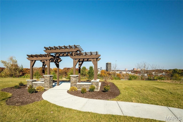 1347 W Gateway Hts W Unit 53-603, Richmond Heights, MO 63144 - view of home's community with a lawn and a pergola