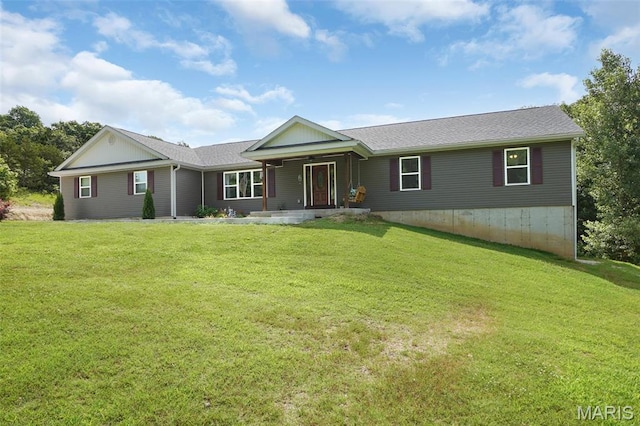 8224 Wild Acre Meadows Dr, Hillsboro, MO 63050 - view of front of house with a front yard, a porch, and roof with shingles