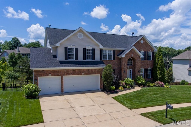 3026 Windsor Point Dr, Saint Louis, MO 63129 - view of front of house featuring concrete driveway, brick siding, a shingled roof, and an attached garage