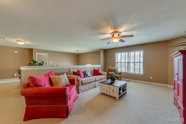 3026 Windsor Point Dr, Saint Louis, MO 63129 - living room featuring carpet flooring and a ceiling fan