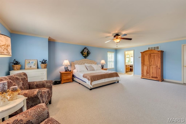 3026 Windsor Point Dr, Saint Louis, MO 63129 - bedroom with ornamental molding, carpet, and a ceiling fan