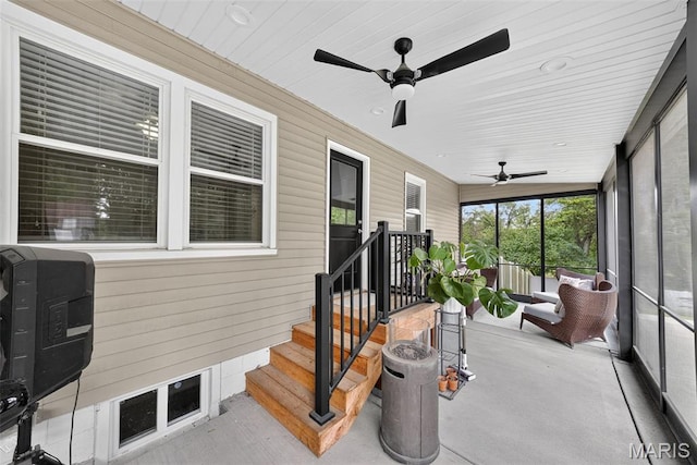 11365 Inverness Ln, Maryland Heights, MO 63043 - sunroom with ceiling fan
