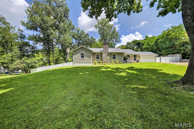 11365 Inverness Ln, Maryland Heights, MO 63043 - view of front of house with a chimney and an attached garage
