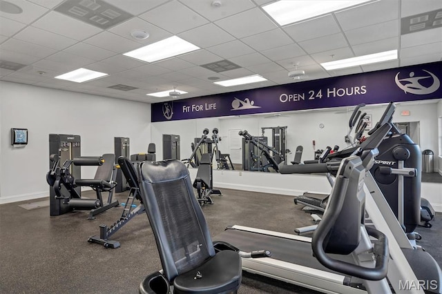200 S Kirkwood Rd Unit 317, Kirkwood, MO 63122 - gym featuring a drop ceiling