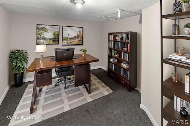 208 Washington Ave, East Alton, IL 62024 - carpeted office with baseboards and a textured ceiling