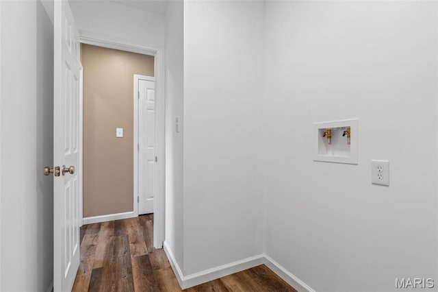600 Allen Place, De Soto, MO 63020 - laundry room with hookup for a washing machine and dark wood-style floors