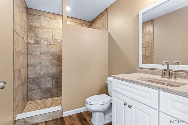 600 Allen Place, De Soto, MO 63020 - bathroom with walk in shower, vanity, and wood finished floors