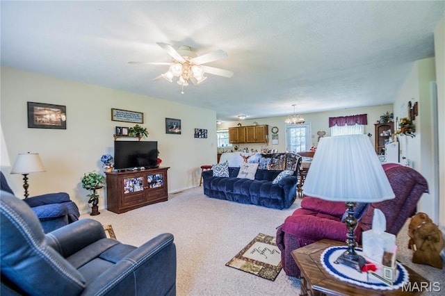 5707 Cedar Rdg, Poplar Bluff, MO 63901 - carpeted living area featuring a ceiling fan and baseboards