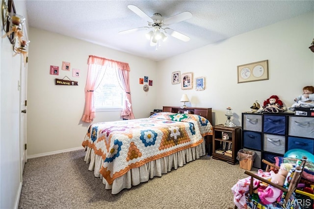 5707 Cedar Rdg, Poplar Bluff, MO 63901 - bedroom with carpet, a ceiling fan, and a textured ceiling