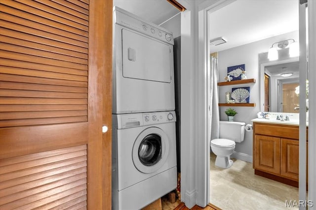 149 Jubilee Hill Dr Unit A, Wildwood, MO 63040 - washroom featuring estacked washer and dryer