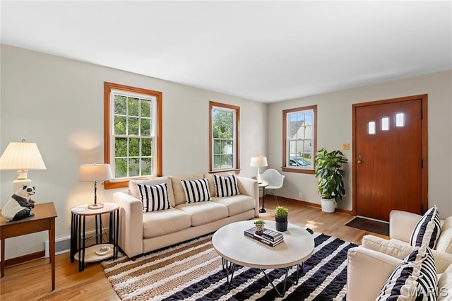6312 Bradley Ave, Saint Louis, MO 63139 - living room with light wood-style floors and baseboards