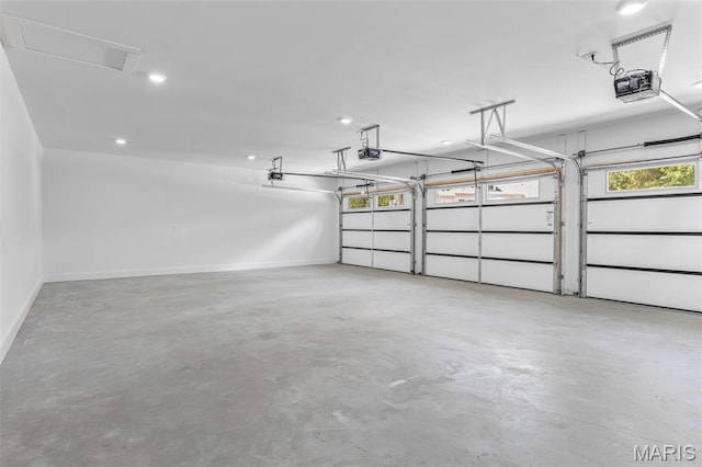 10028 Debbie Pl, Bonne Terre, MO 63628 - garage featuring a garage door opener and recessed lighting