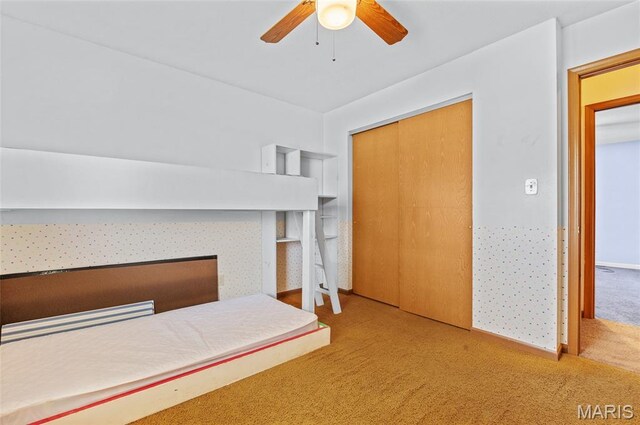 237 Perrottet Dr, Mascoutah, IL 62258 - carpeted bedroom featuring a closet and a ceiling fan