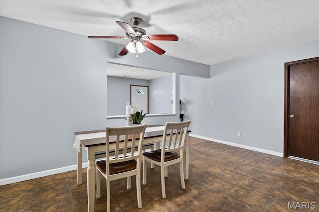 117 1st Ave, Edwardsville, IL 62025 - dining area with a ceiling fan and a textured ceiling