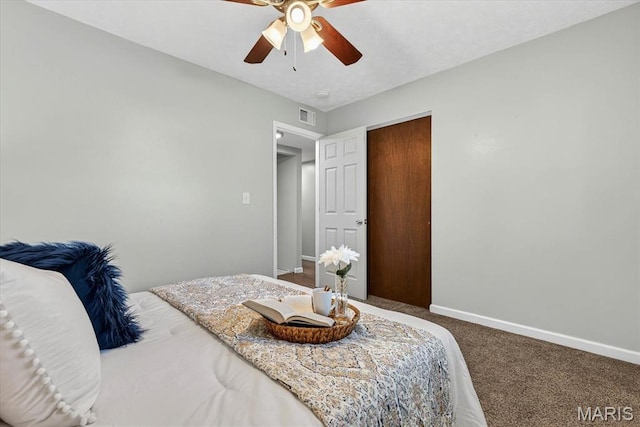117 1st Ave, Edwardsville, IL 62025 - carpeted bedroom with a closet and ceiling fan
