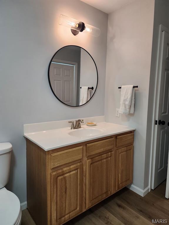 1604 Napoleon Dr, Bonne Terre, MO 63628 - bathroom featuring vanity and wood finished floors