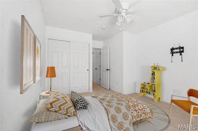 524 Pleasant Breeze Dr, Wentzville, MO 63385 - carpeted bedroom with a closet and a ceiling fan