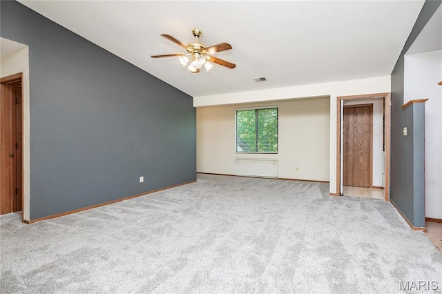 1756 Pineberry Ct, Creve Coeur Township, MO 63146 - spare room featuring carpet, ceiling fan, and vaulted ceiling